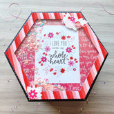Biggest Premium Hexagonal Explosion Box With Photo String | Love Theme